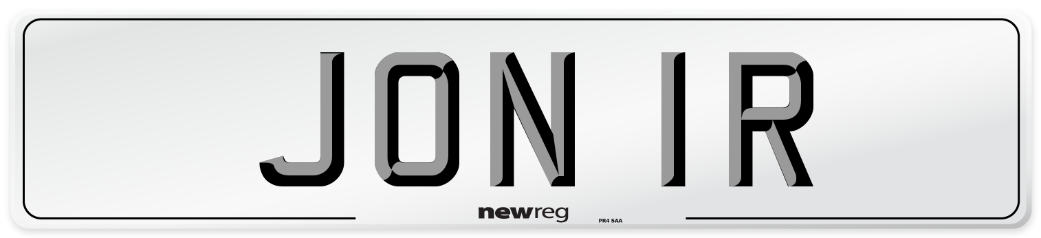 JON 1R Number Plate from New Reg